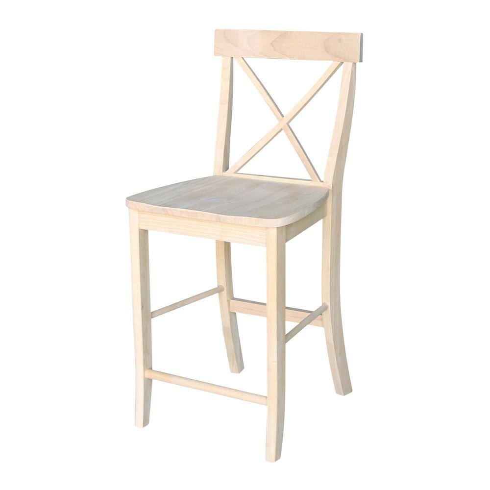 International Concepts 24 in. Unfinished Wood Bar Stool S-6132