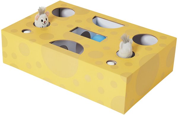 Frisco Cheese Interactive Maze Cardboard Cat Toy Box with Catnip