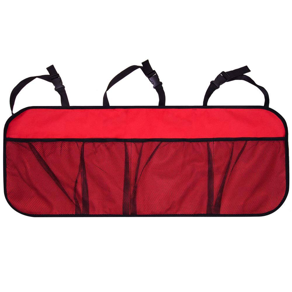 FH Group E-Z Travel Water Resistant 35 in. x 14 in. 4-Pockets Multi-Functional Oxford Car Trunk Organizer DMFH1122RED