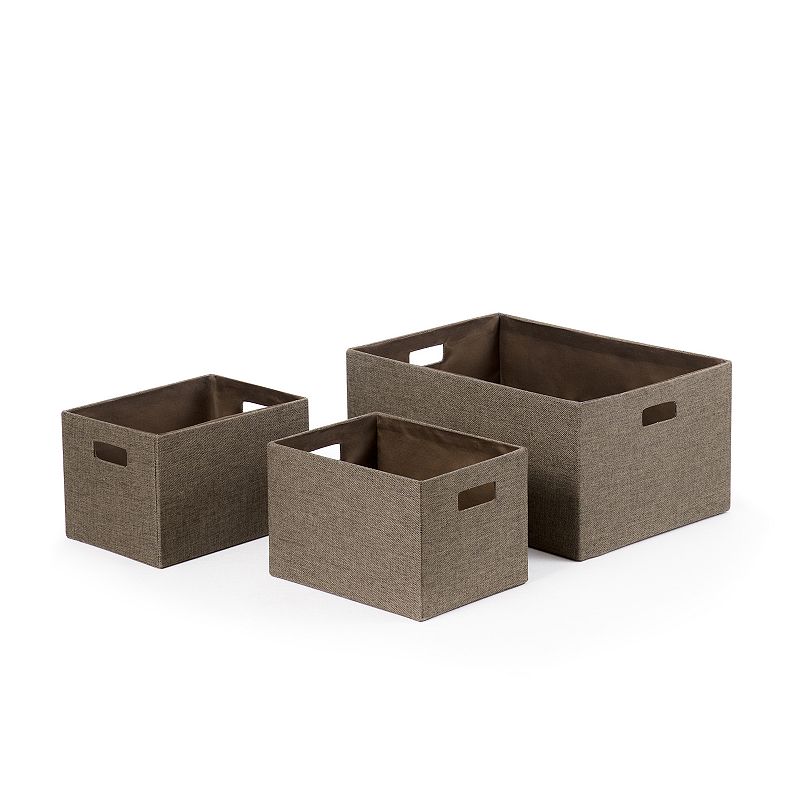 Saddle River Linen Covered Storage Bin 3-pc. Set