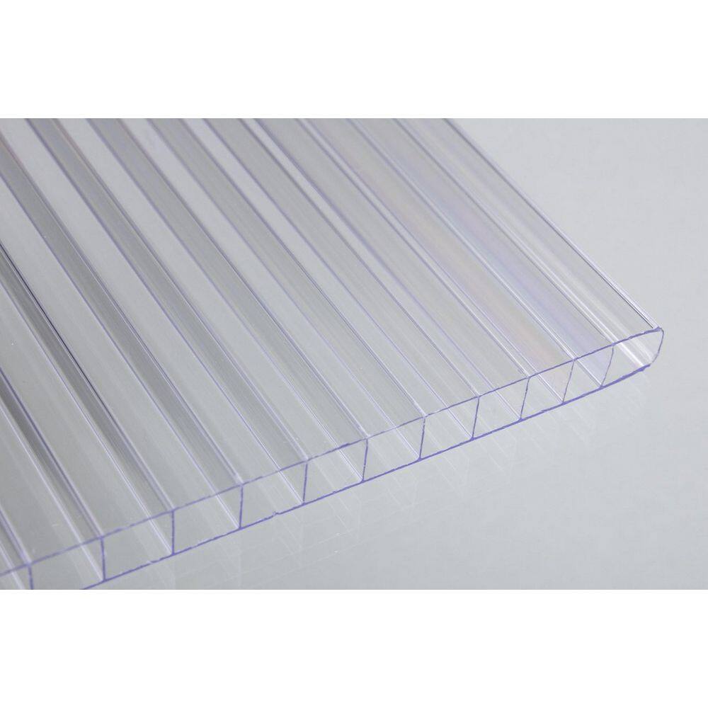 Ejoy 72 in. L x 27.5 in. W x 0.31 in. Corrugated Polycarbonate Plastic Clear Twin Wall Roofing Panel (Set of 8-Piece) TwinWall_TWPSC72x24_8mm_8pc