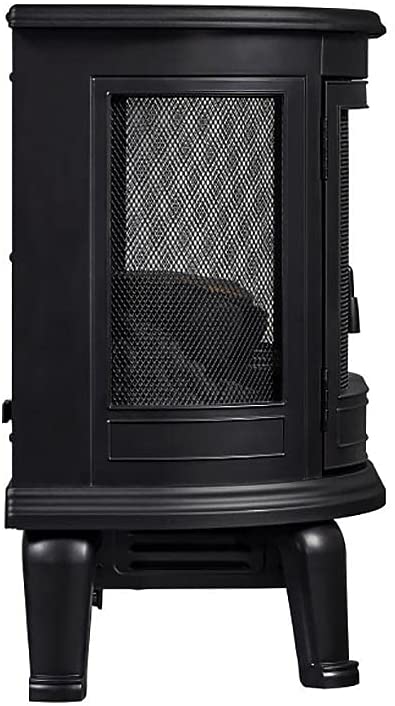 Duraflame Black Curved Front 3D Infrared Electric Fireplace Stove with Remote Control - DFI-7117-01