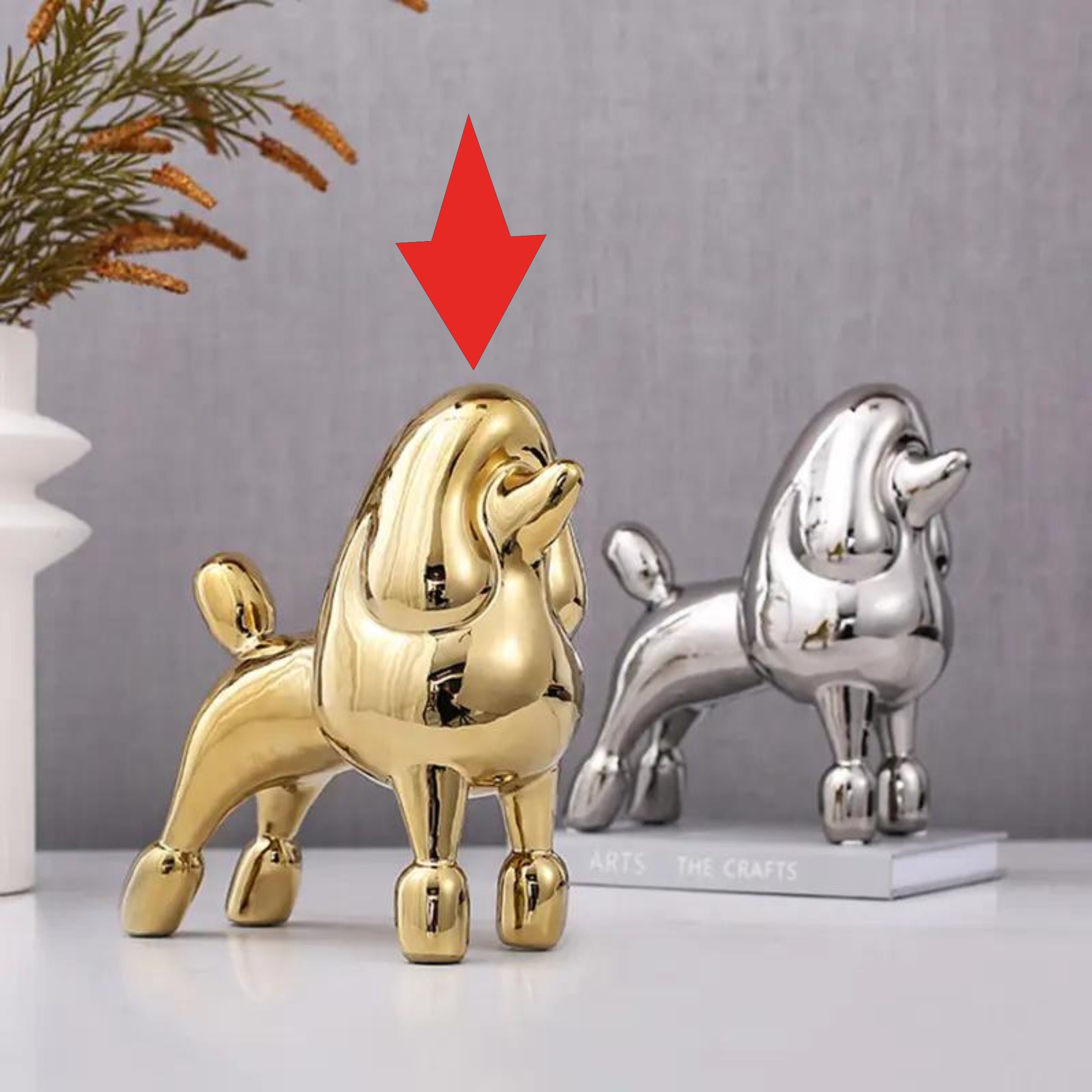 Gold Standing Dog -A Fa-D21071A