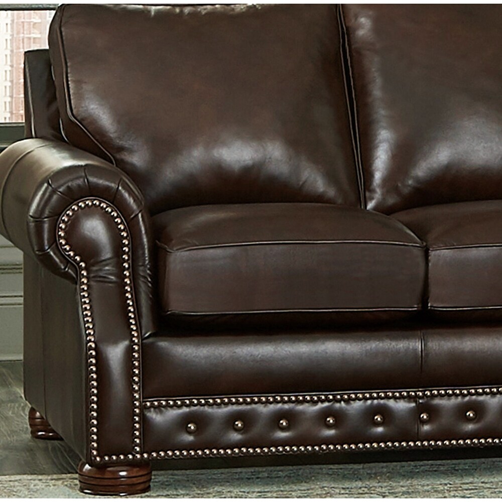 Made in USA Porto Top Grain Leather Sofa and Loveseat Set