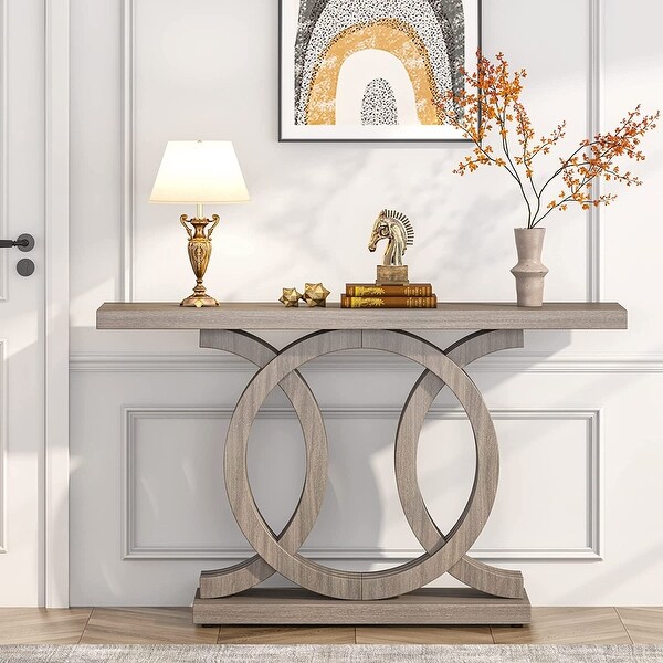 55 inches Console Table with Geometric Base