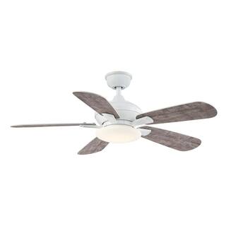 Home Decorators Collection Benson 44 in. LED White Ceiling Fan with Light and Remote Control YG654-WH