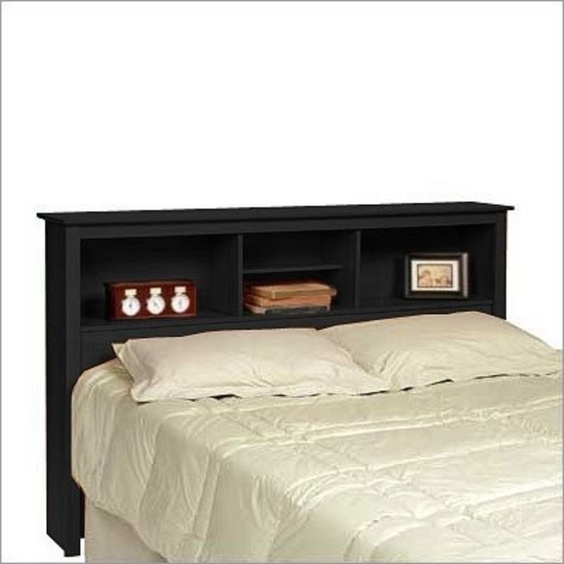 Queen-size Storage Headboard in Black Finish - - 34148899