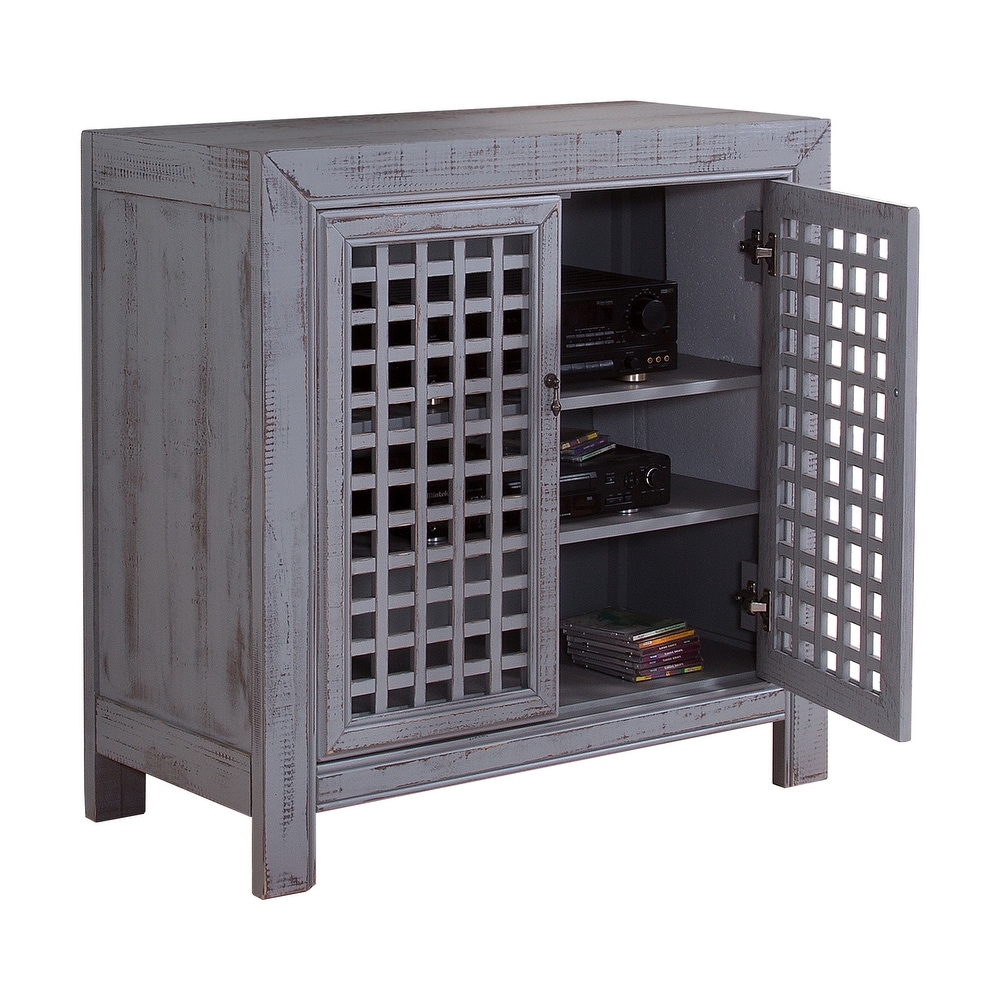 The Curated Nomad Raissa Distressed Finish Two door Accent Cabinet