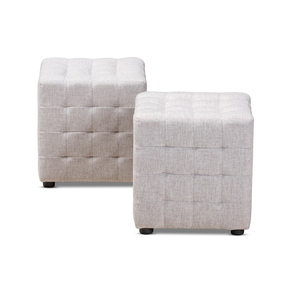 Contemporary Fabric 2 Piece Ottoman Set