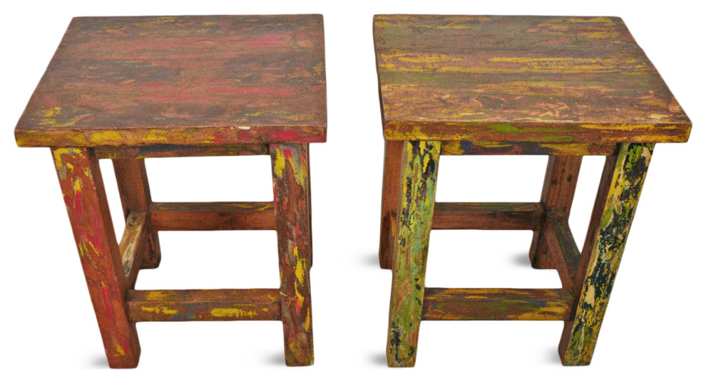 Salvaged Boat Wood Table 2   Rustic   Side Tables And End Tables   by Design Mix Furniture  Houzz