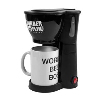 Uncanny Brands The Office Single Cup Black Drip Coffee Maker with Mug CM-OFF-OF1