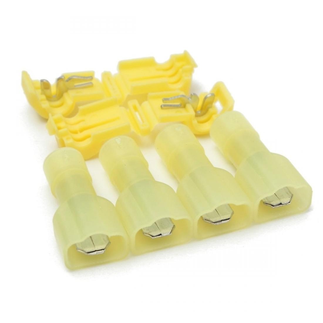 Tc01 50pcs Yellow Quick Splice Wire Terminal Female Spade Connector Set