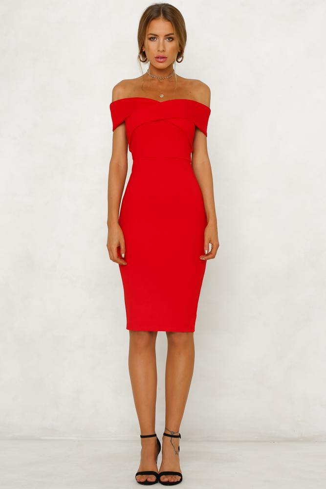 Love Me Or Lose Me Midi Dress Red