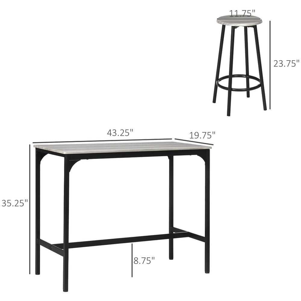 HOMCOM 5 Piece Counter Height Bar Table and Chairs Set