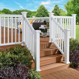 Fiberon 36in. x 3in. ArmorGuard Classic White Composite Stair Railing Kit SEC19 CWS 6KD HW