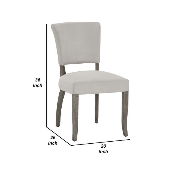 20 Inch Upholstered Solid Timber Flared Dining Chair， Set of 2， Light Gray