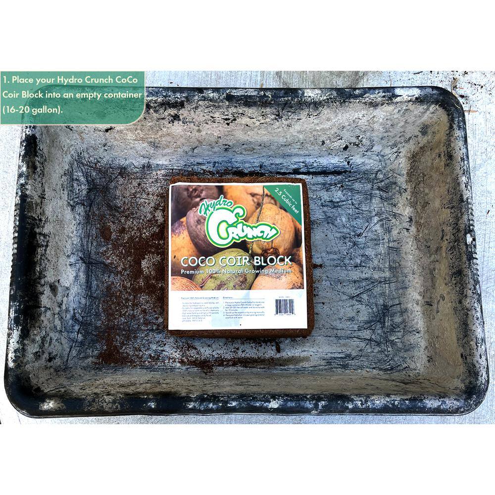 Hydro Crunch 2.5 cu. ft. Coco Coir Block of Soilless Growing Media (2-Pack) CB801-2PK