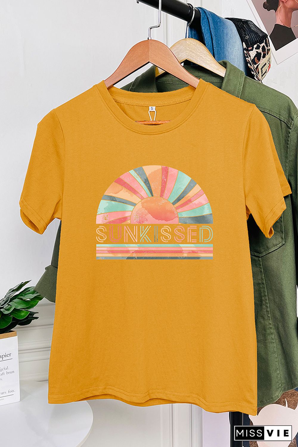 Rainbow Sunkissed Sleeve Graphic Tee Wholesale