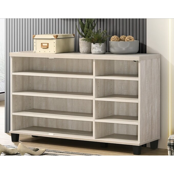 Corby Dusty Gray Oak Finish 3 Door Shoe CabinetDusty Gray O