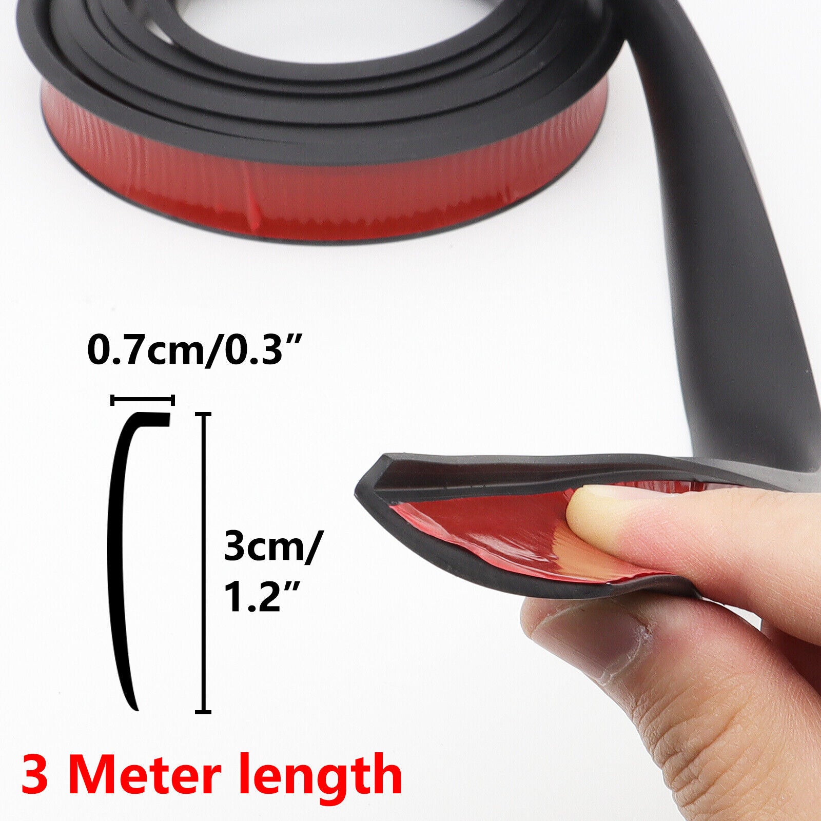 XUKEY 3m/ 9.8FT Fender Flares Car Wheel Eyebrow Arch Extension Protector Rubber Trim Strip Universal