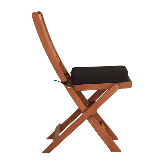 Miramar 2pk Hardwood Outdoor Folding Chairs Cinnamon Brown black Corliving