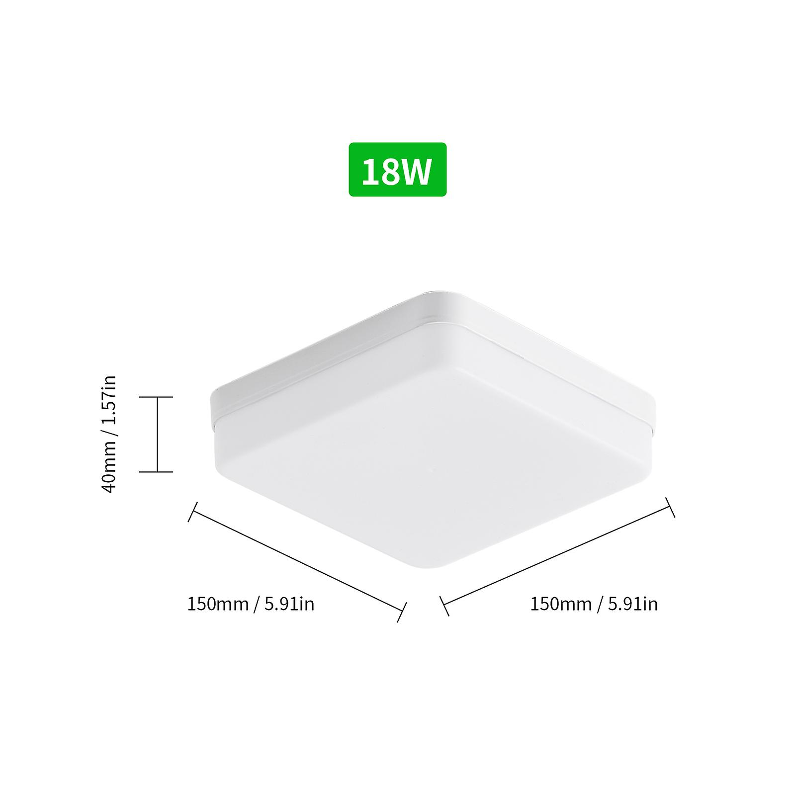 Leds Ceiling Light Flush Mounting 18w Square Ceiling Lamp For Kitchen Bedroom Hallway (2800-3200k Warm Light)