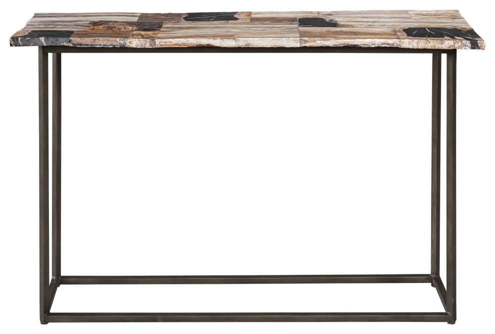 Uttermost 25498 Iya Petrified Wood Console Table   Industrial   Console Tables   by Lighting World Decorators  Houzz