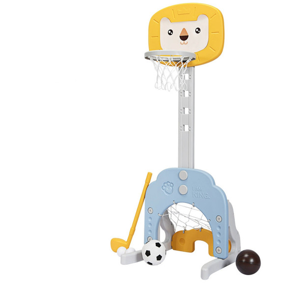 Costway 16874532 3 in 1 Adjustable Kids Basketball...