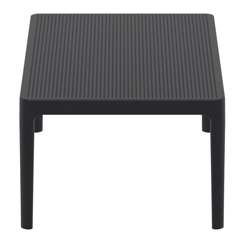 39.5 Black Patio Solid Rectangular Lounge Coffee Table