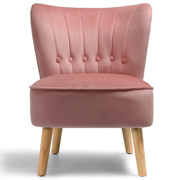 GZMR Armless Accent Chair Tufted Velvet Leisure Chair