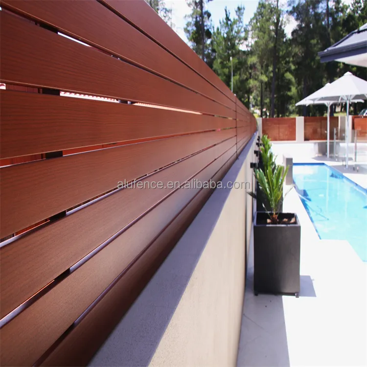 Professional Factory Supply  Customized Size Privacy  Horizontal Aluminum Slat Fence Panels