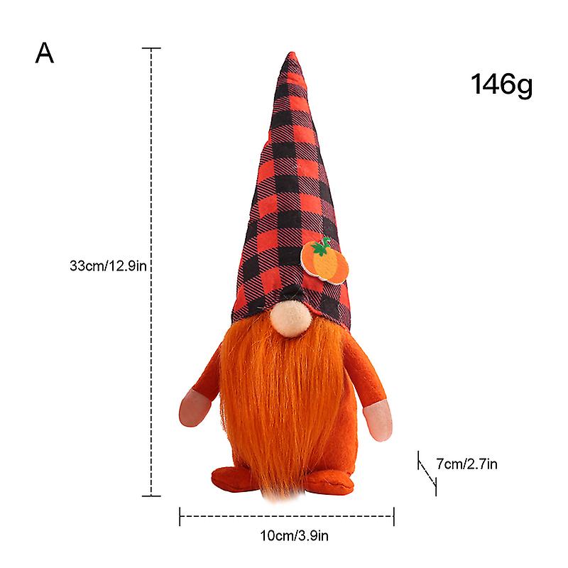 Lovely Pumpkin Fall Gnome For Halloween and Christmas Desktop Plush Ornament Nordic Swedish Nisse Elf Dwarf Home Decor