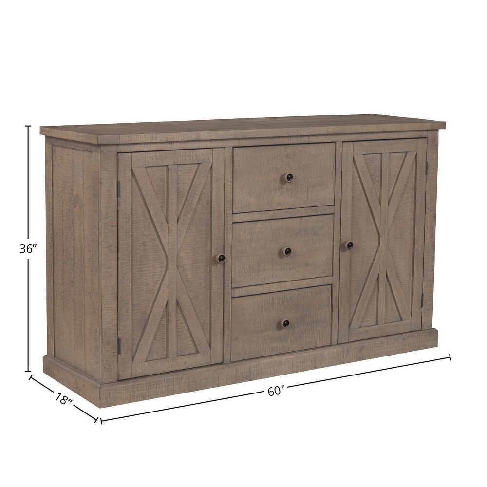 Alpine Furniture Arlo Wood Sideboard  Natural Brown