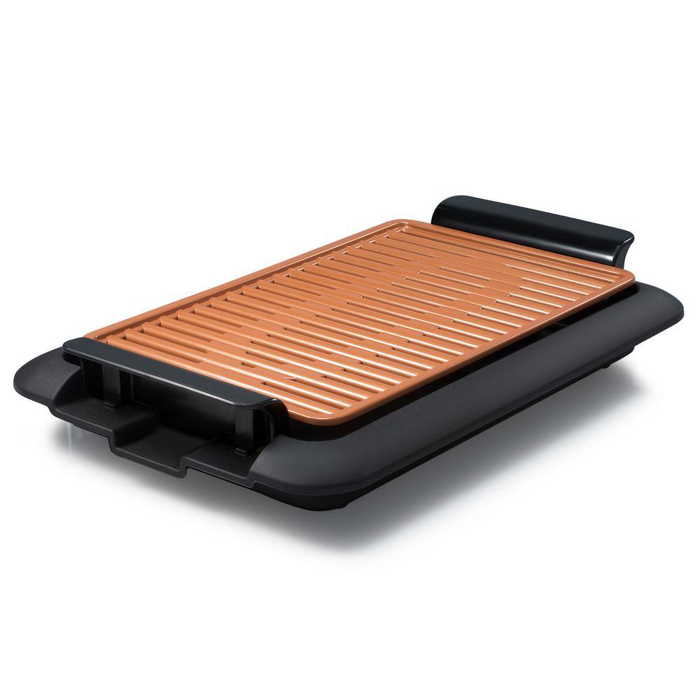 Gotham Steel 234 sq. in. Black Copper Non-Stick Ti-Ceramic Smoke-less Indoor Grill 1619