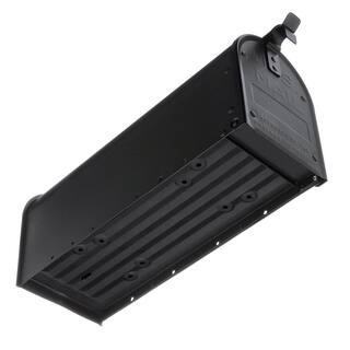 Architectural Mailboxes Admiral Textured Black Medium Aluminum Post Mount Mailbox ADM11BAM