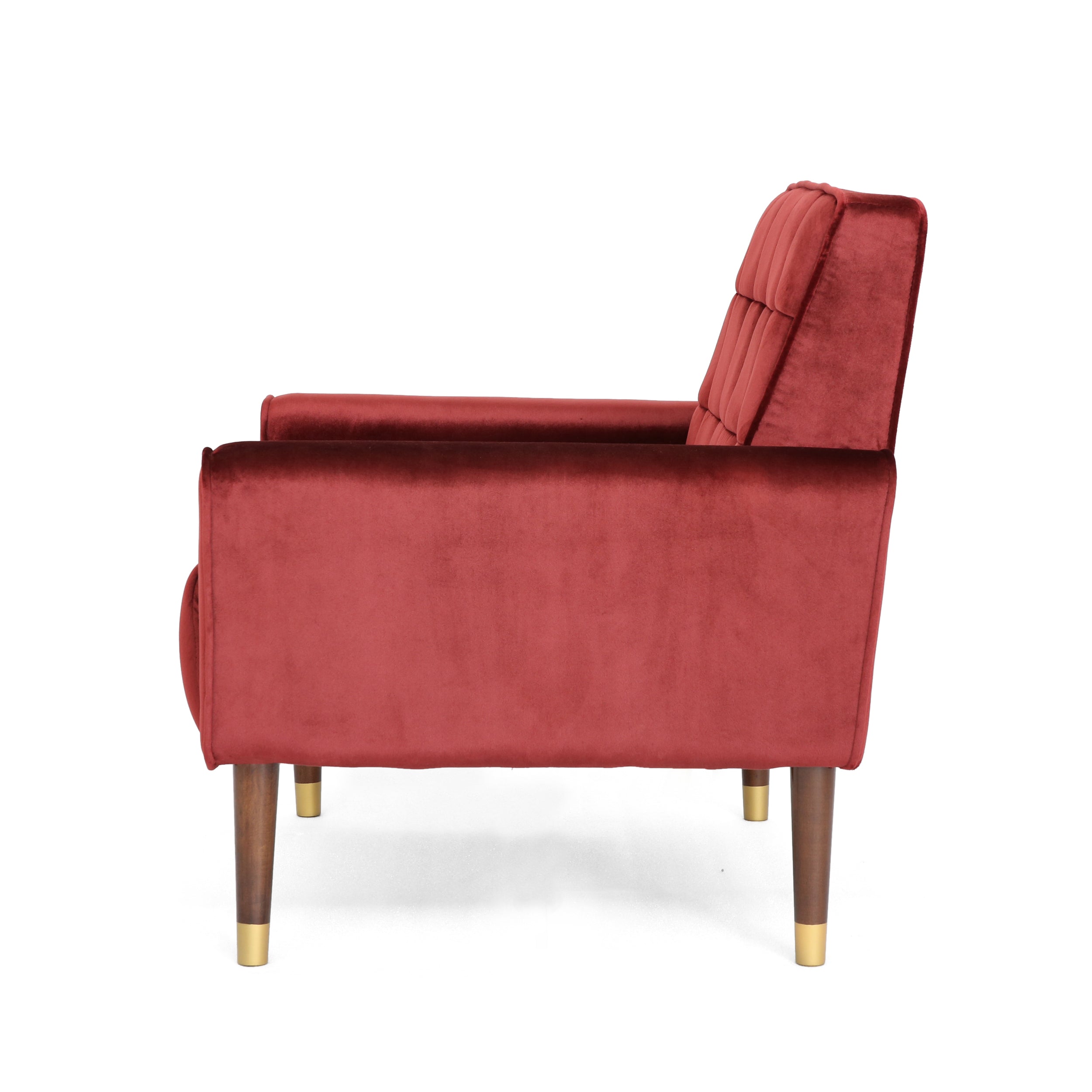 Betsy Velvet Armchair, Modern Glam, Button-Tufted, Waffle Stitching