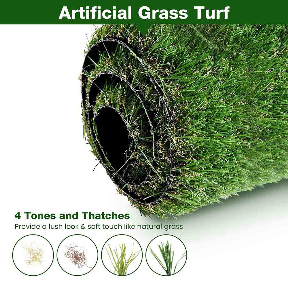 Yescom Artificial Grass Turf Fake Carpet Mat Drainage Patio 5'x3 3/10'