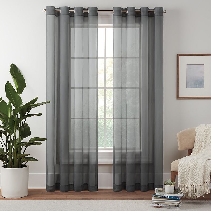 eclipse Livia Sheer Voile Grommet Window Curtain Panel