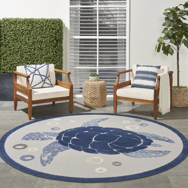 Nourison Aloha Turtle Coastal Outdoor Area Rug