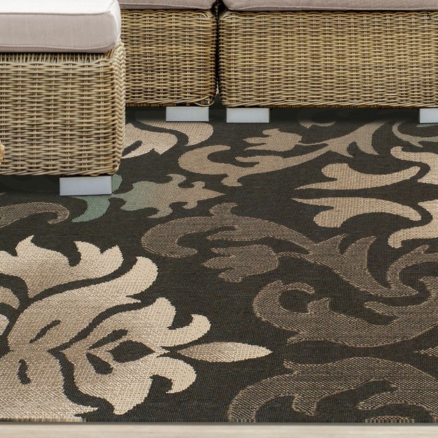 Ornamental Traditional Damask Indoor Outdoor Area Rug By Blue Nile Mills