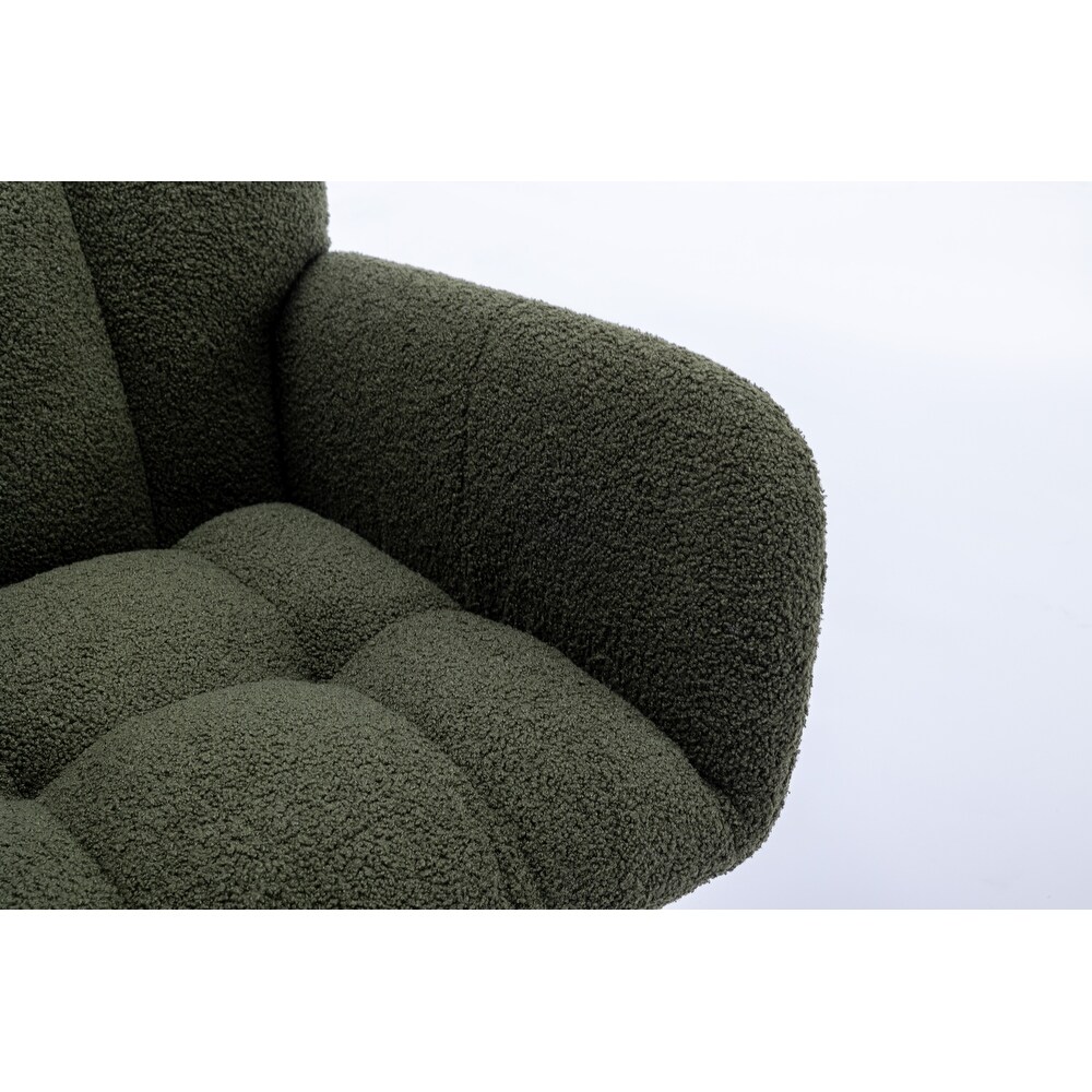 Soft Velvet Rocking Chair  Comfy Wingback Glider Rocker  Dark Green