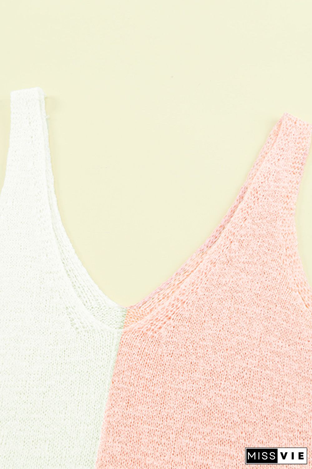 Color Block Knitted Tank Top