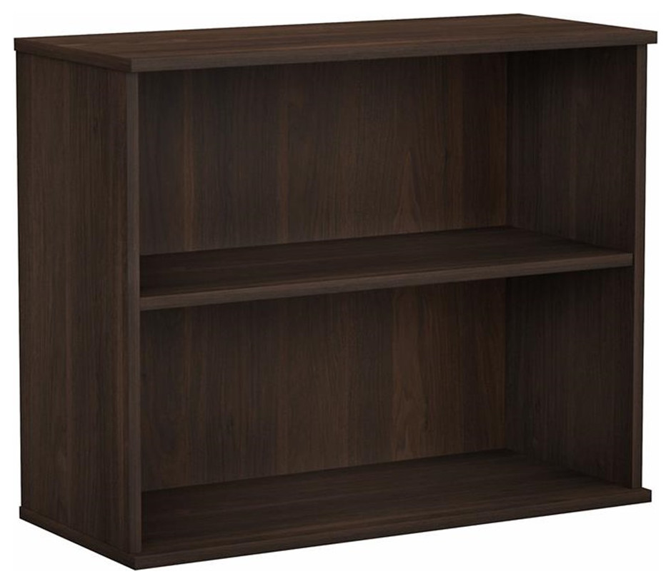 Hybrid Small 2 Shelf Bookcase in Black Walnut   Engineered Wood   Bookcases   by Homesquare  Houzz