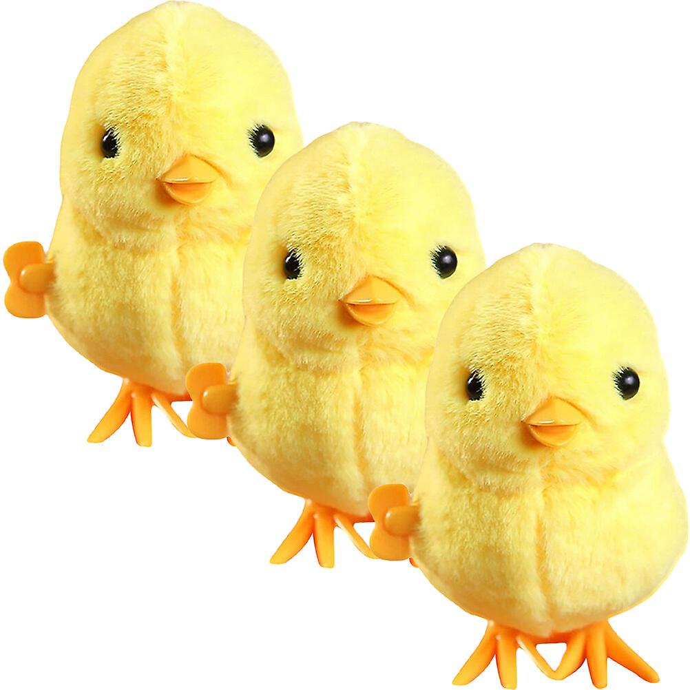 3pcs Wind Up Toys Cartoon Chick Toy Kids Funny Playthings Birthday Party Favors