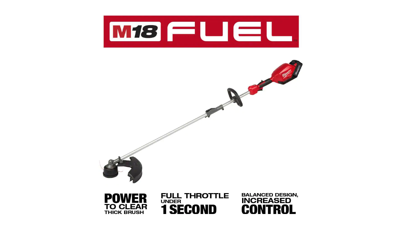 Milwaukee 2825-21ST-49-16-2713 M18 FUEL 18V Lithium-Ion Brushless Cordless String Trimmer with Quik-Lok Attachment Capability， 250 ft. Trimmer Line