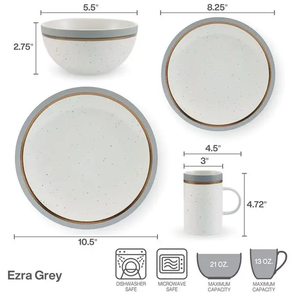 Pfaltzgraff 16-Piece Ezra Stoneware Dinnerware Set