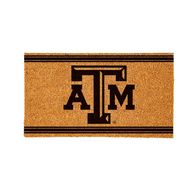 Evergreen Texas A amp m Logo Turf Mat Brown 28 X 16 Inches Indoor Outdoor Doormat