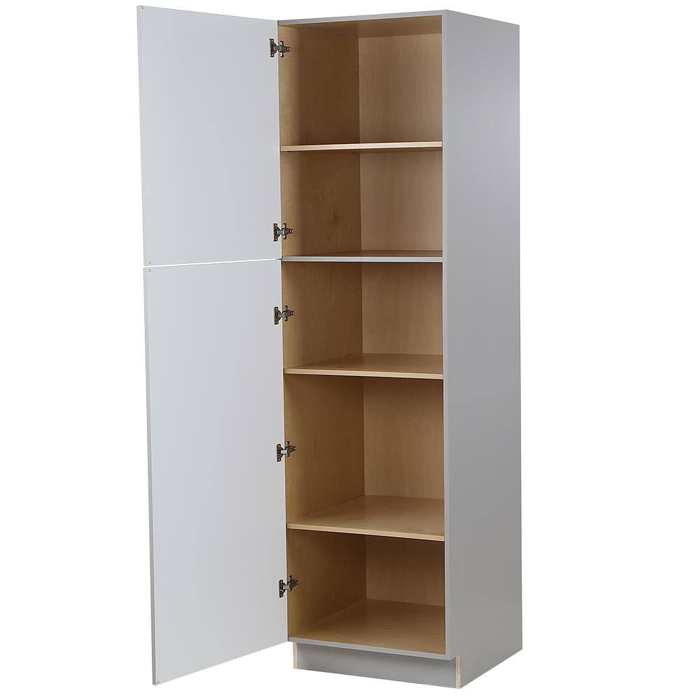 Hampton Bay Cambridge Gray Shaker Assembled Pantry Cabinet with Adjustable Shelves (24 in. W x 24.5 in. D x 84 in. H) CA2484P-KG