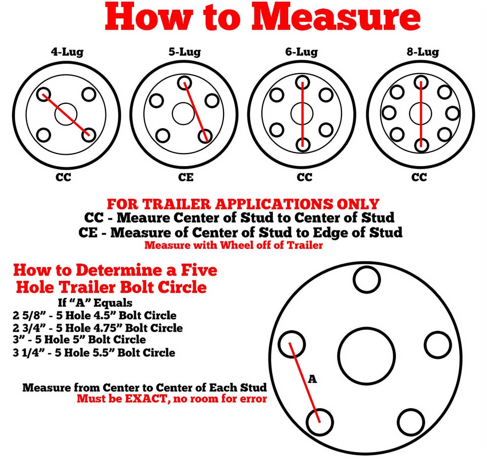 2-Pk Mounted Trailer Tire On Rim 480-8 4.80-8 4.80 x 8 LRB 5 Hole White Wheel