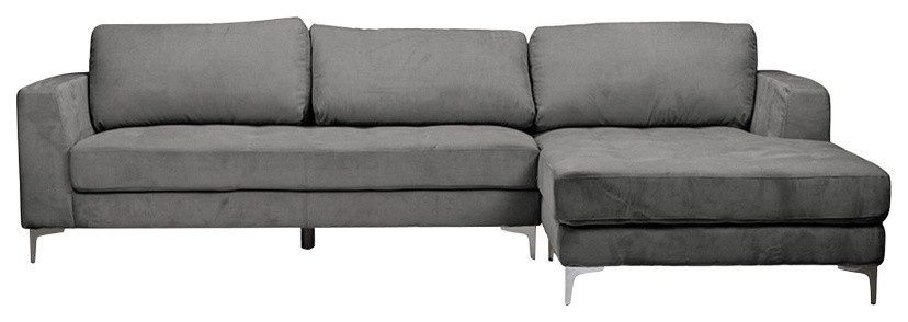 Agnew Contemporary Microfiber Right Facing Sectional Sofa   Midcentury   Sectional Sofas   by Baxton Studio  Houzz